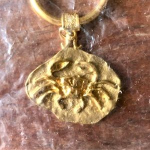 Cancer Zodiac Gold Toned, Key Ring, New